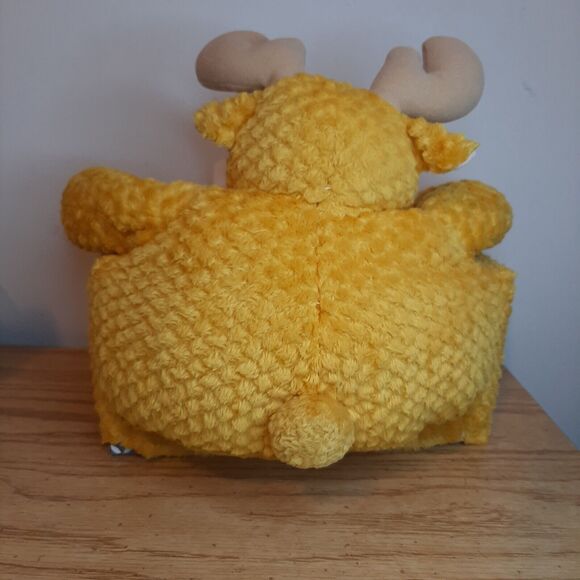 Vintage Plush Moose Tissue Box Holders / Cover Mustard Yellow - Picture 4 of 12